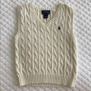 EUC Polo cable knit v neck sweater vest